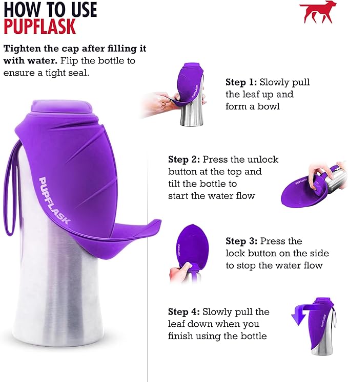 PupFlask Large Dog Water Bottle | 27 or 40 OZ Stainless Steel | Convenient Dog - Image 3