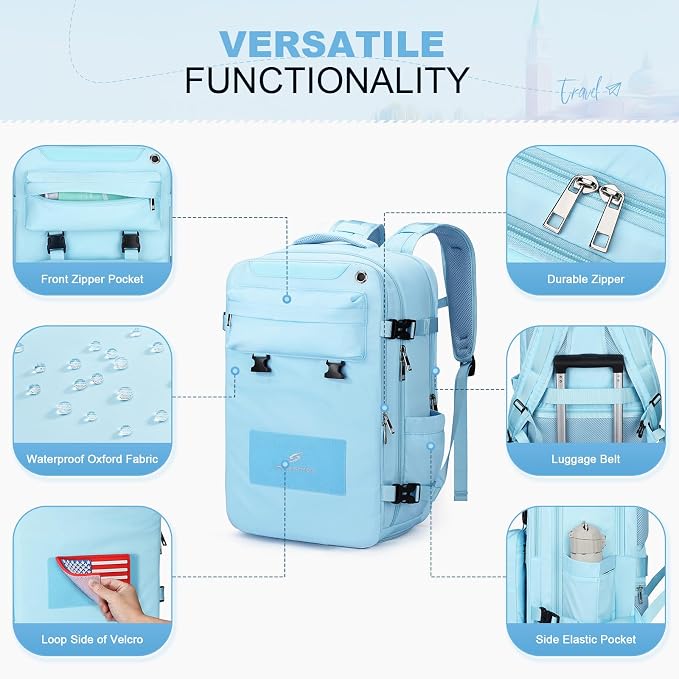 Maelstrom Travel Backpack for Women Men, 35L Waterproof Laptop Backpack Fits - Image 6