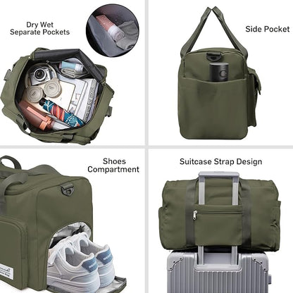 Suruid Travel Duffel Bag with Shoes Compartment Sports Gym Bag with Dry Wet - Image 3