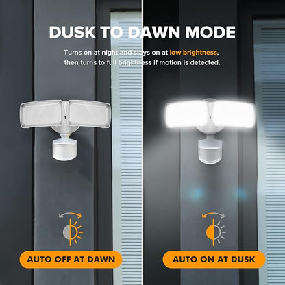 LUTEC 38W 3500 Lumen LED Motion Activated Integrated Dual-Head Floodlight - Image 5