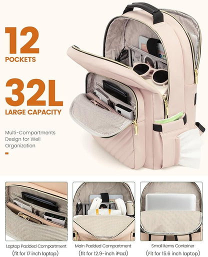 LOVEVOOK Laptop Backpack for Women, Travel Computer Work Bags - Image 2
