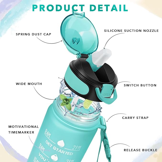 Enerbone 32 oz Drinking Water Bottle - Image 3