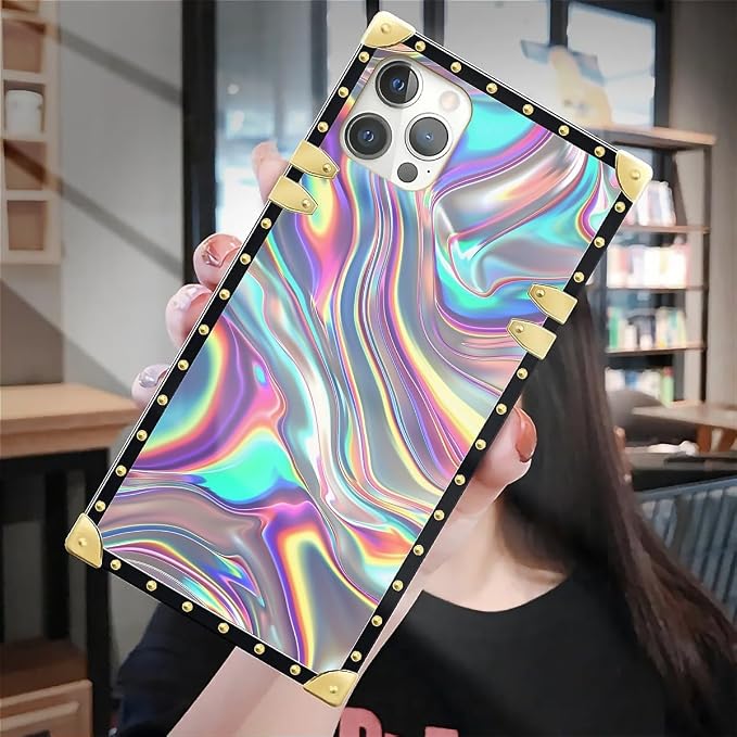 Compatible with iPhone 12 Pro Max Case, Holographic Abstract Iridescent - Image 7
