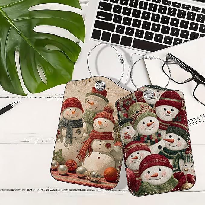 2 Pack Cute Snowman Luggage Tags - Image 5
