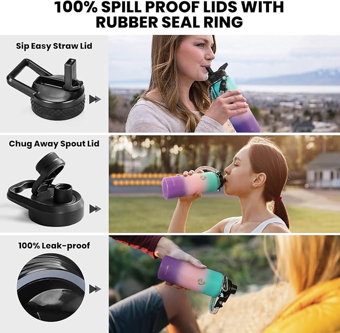 RAYMYLO Insulated Water Bottle 40 oz, Triple Wall Vacuum Stainless Steel - Image 3