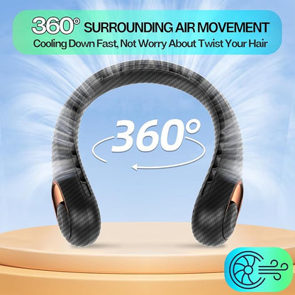 KIDEE Neck Fan Rechargeable, Portable Fan, Upgraded LED Display, 4000 mAh - Image 5