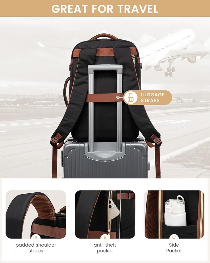 LOVEVOOK Travel Essentials Carry on Backpack 50L Travel Backpack - Image 6