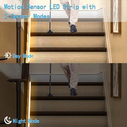 echosari Battery Operated Motion Sensor Cabinet Strip Lights, 9.8Ft 90 LED - Image 5