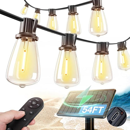 addlon 54FT Solar String Lights Outdoor Waterproof by addlon