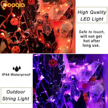Pooqla Halloween Lights, 66 ft 200 LED Indoor Outdoor Halloween String Lights - Image 4