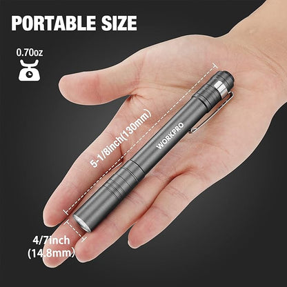 WORKPRO LED Pen Light, Aluminum Pen Flashlights, Pocket Flashlight - Image 2