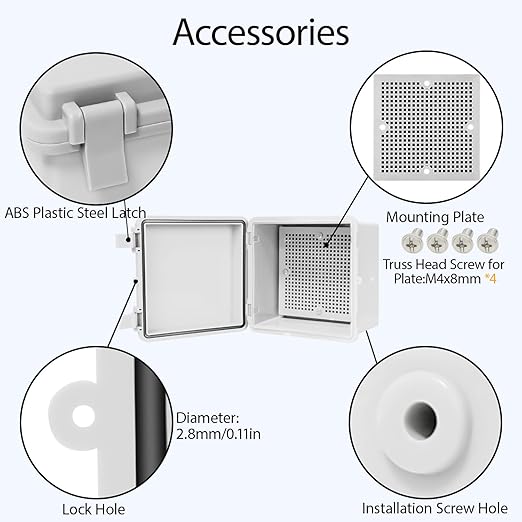 Junction Box, ABS Plastic IP65 Waterproof Dustproof Universal Electrical - Image 5