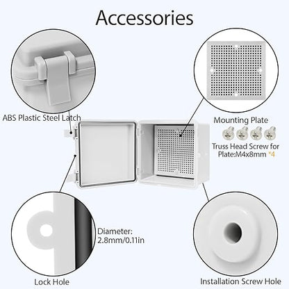Junction Box, ABS Plastic IP65 Waterproof Dustproof Universal Electrical - Image 5