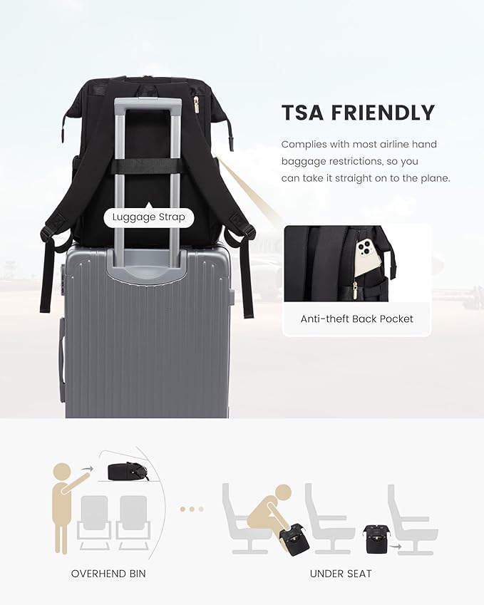 LOVEVOOK Laptop Backpack for Women, 15.6 Inch Work Laptop Bag - Image 5