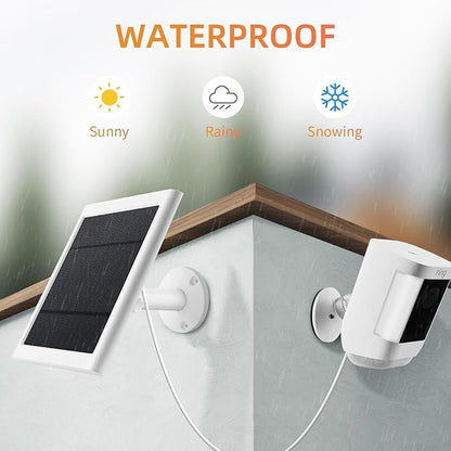 IP65 Solar Panel for Rings Camera White 3pack 4W Solar Charger Compatible - Image 6