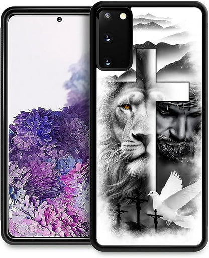 for Samsung Galaxy S20 Case, Lion Cross Jesus Christ Dove Pattern Graphic by FKBRCL4U