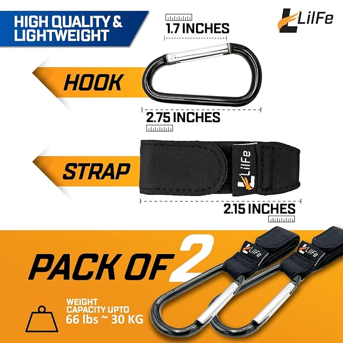 2 Pcs Black Baby Stroller Hooks - Image 4