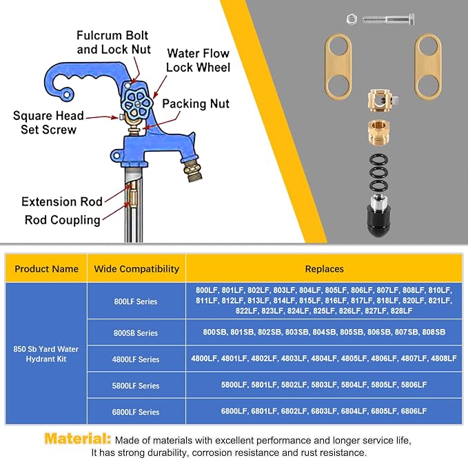 850 Sb Parts Kit Yard Water Hydrant Repair Kits 9401324 & 8842 Plunger fits - Image 5