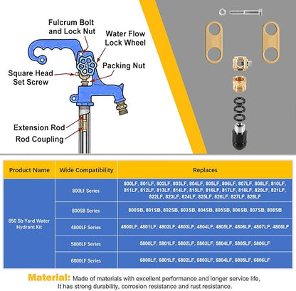 850 Sb Parts Kit Yard Water Hydrant Repair Kits 9401324 & 8842 Plunger fits - Image 5