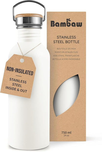 Bambaw Stainless Steel Water Bottle, 750 ml, Non-Insulated Water Bottle by Bambaw