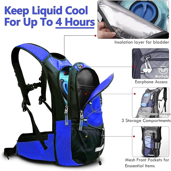 Mothybot Hydration Pack, Insulated Hydration Backpack - Image 2