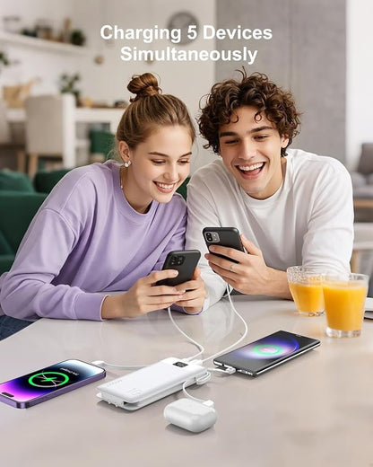 2-Pack Portable Charger Built-in Cables and AC Wall Plug, 10000mAh 22.5W PD - Image 4