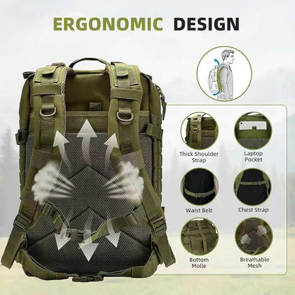 aiGear 45L Tactical Backpack for Men, All-Weather Military Assault Rucksack - Image 5