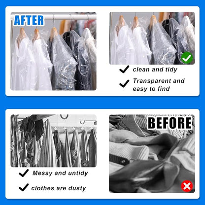 100 Pack Clear Plastic Dry Cleaning Bags 23.6x47.2 Inch Garment Bags Dust-Proof - Image 5