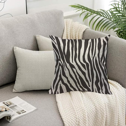 TKS MITLAN Zebra Print Pillow Covers 18 x 18 Inch Black White Leopard Line - Image 5