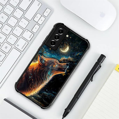 for Samsung Galaxy S21 Case, Star Cave Hungry Wolf Pattern Graphic Design Girl - Image 7