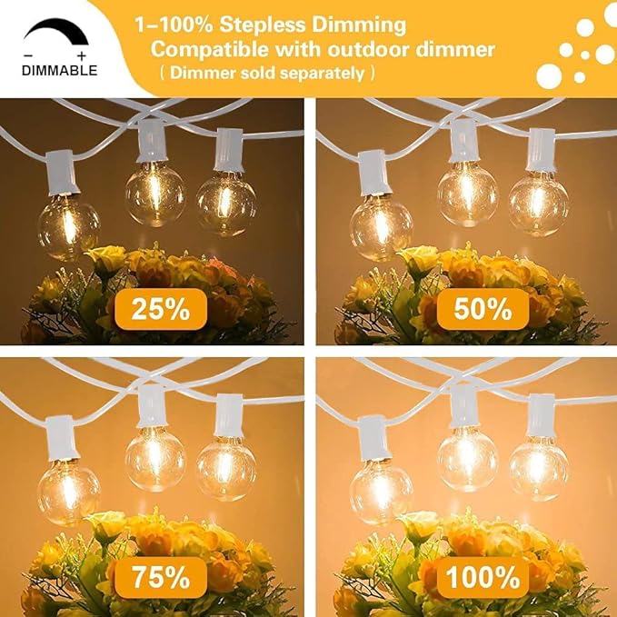 SUNTHIN White String Lights, 97FT White Outdoor Lights - Image 5