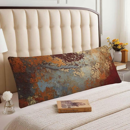 Grunge Rust Decorative Body Pillowcase 20"X54", Metal Rusty Steel Brown Outdoor - Image 3