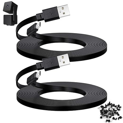 2-Pack 30 ft Cable for WYZE Cam Pan V3 Outdoor Camera, Micro USB 90 Degree by YEAOI