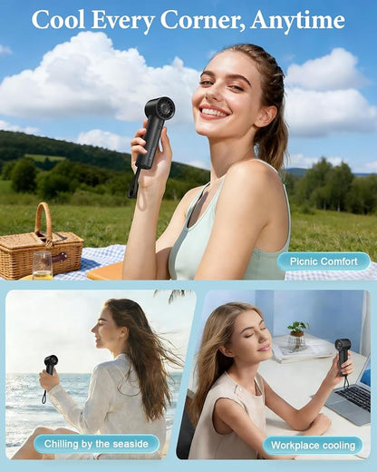 Portable Handheld Fan with Power Bank, 3 IN 1 USB Rechargeable Mini Personal - Image 5