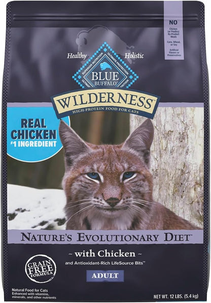Blue Buffalo Wilderness Natural Adult Dry Cat Food, High-Protein and Grain-Free by BlueBuffaloCompanyLtd
