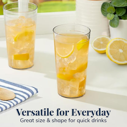 US Acrylic Cafe Plastic Reusable Tumblers 20-ounce Water Cups in Clear | Value - Image 5