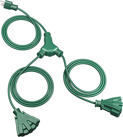 DEWENWILS Outdoor Extension Cord 1 to 2 Splitter, 19FT Total Length, 6 Grounded by DEWENWILS