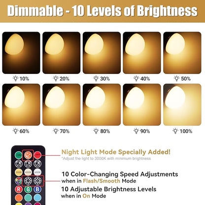 Yochoice 4-Pack Rechargeable Battery Powered Light Bulb, Dimmable A19 Light Bulb - Image 3