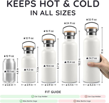 Bambaw Insulated Water Bottle 24 oz, Metal Water Bottle Stainless Steel - Image 5