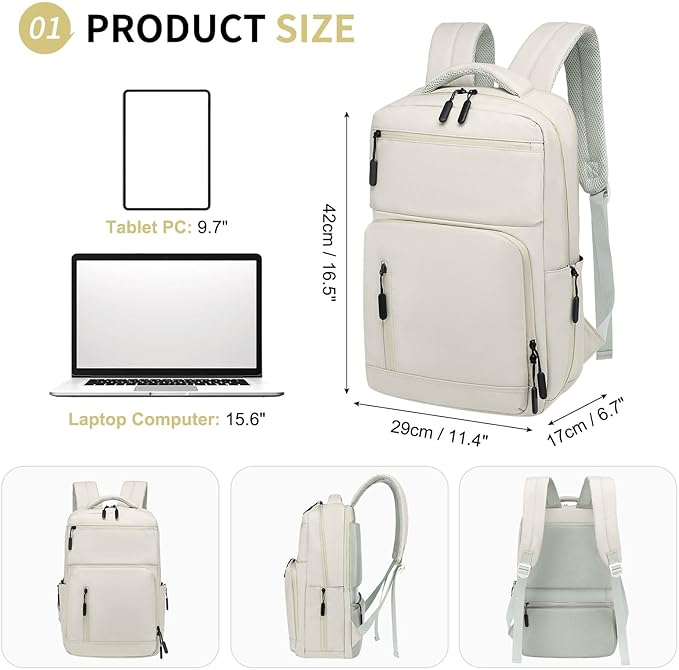 Waterproof Laptop Backpack for Men & Women, Flight Approved Anti-Theft Daypack - Image 3