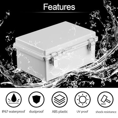 LeMotech Electrical Box, IP67 Waterproof Hinged Cover Stainless Steel Latch - Image 3