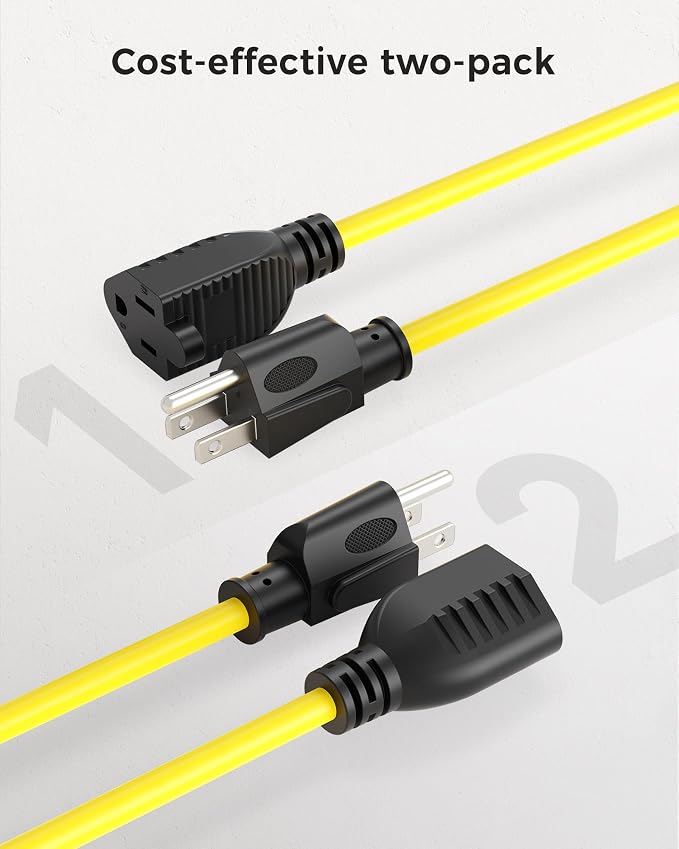 Cable Matters 2-Pack 16 AWG Heavy Duty 13A Power Extension Cord - 10ft - Image 7