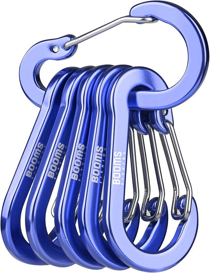 Booms Fishing CC1 Multi-Use Carabiner Clip, 6 Pack Small Caribeener Clips by BoomsFishing