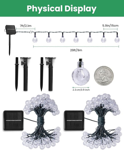 Brightown Solar String Lights Outdoor 120 LED 72 Ft Total, Solar Powered Patio - Image 3