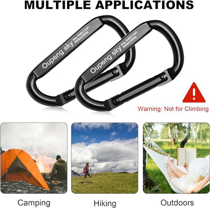 Carabiner Clip, Camping Accessories, Outdoors and Gym etc, D Shaped Spring Hook - Image 4