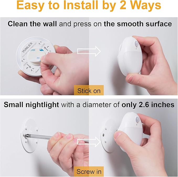 YUNLEX 2 Pack Purple Battery Night Light, Motion Activated Night Light - Image 7