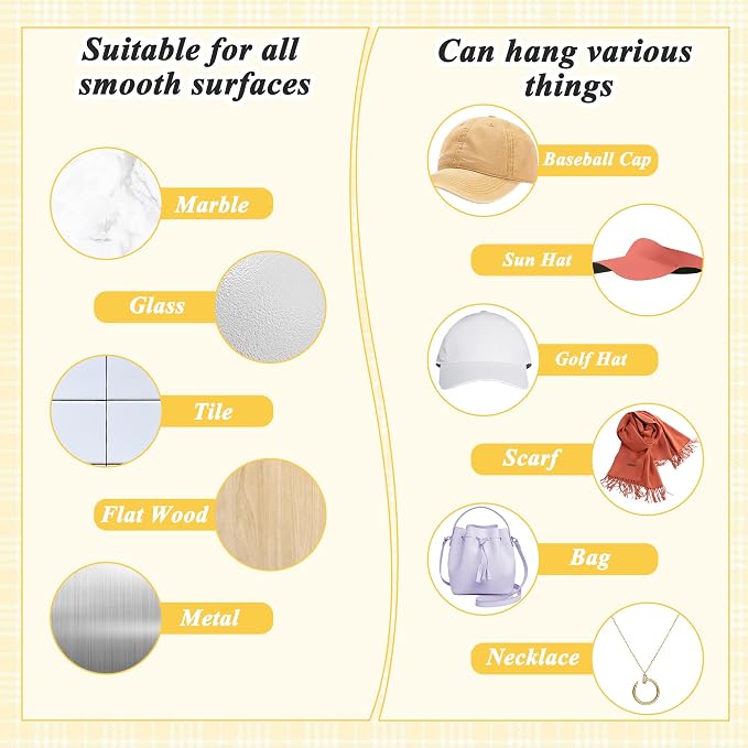 4 Pack Acrylic Hat Organizer for Baseball Caps, Sturdy Hat Holder for Door & - Image 5