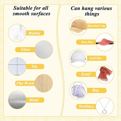 4 Pack Acrylic Hat Organizer for Baseball Caps, Sturdy Hat Holder for Door & - Image 5