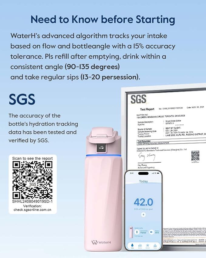 BOOST Smart Water Bottle that Reminds You to Drink, 24oz BPA-Free Stainless - Image 5