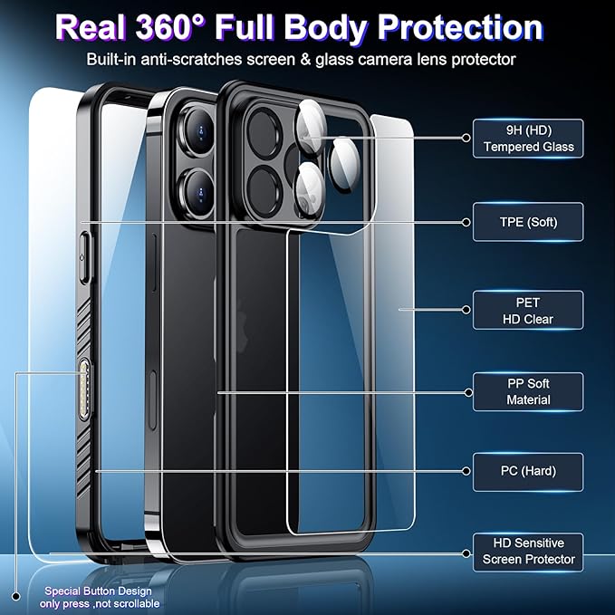 2025 New Designed for iPhone 16 Pro Max Case Waterproof, Phone Case for iPhone - Image 5